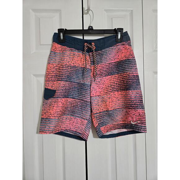Nike large boys blue and pink striped swimming trunks - Picture 1 of 7
